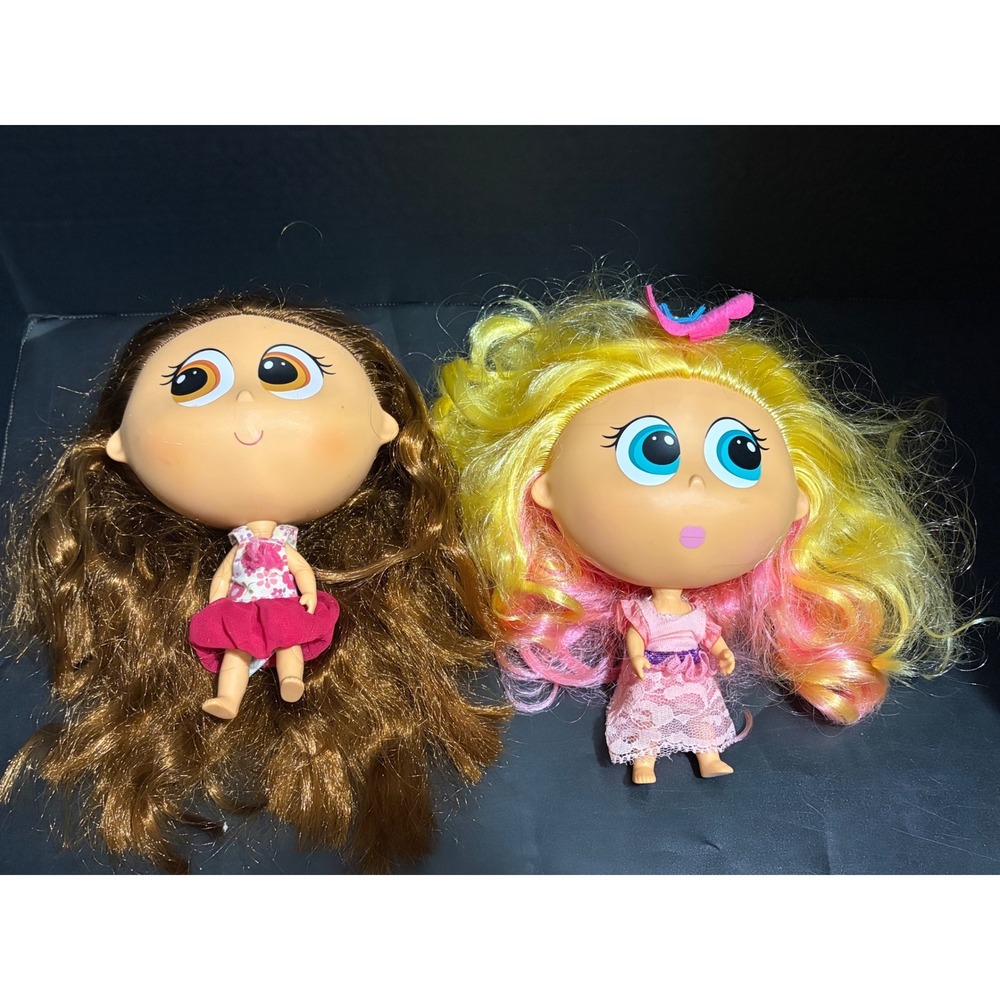 Distroller Chamoy y Amiguis Lot of 2 Big Head Dolls - Berinice + Tinga Hair